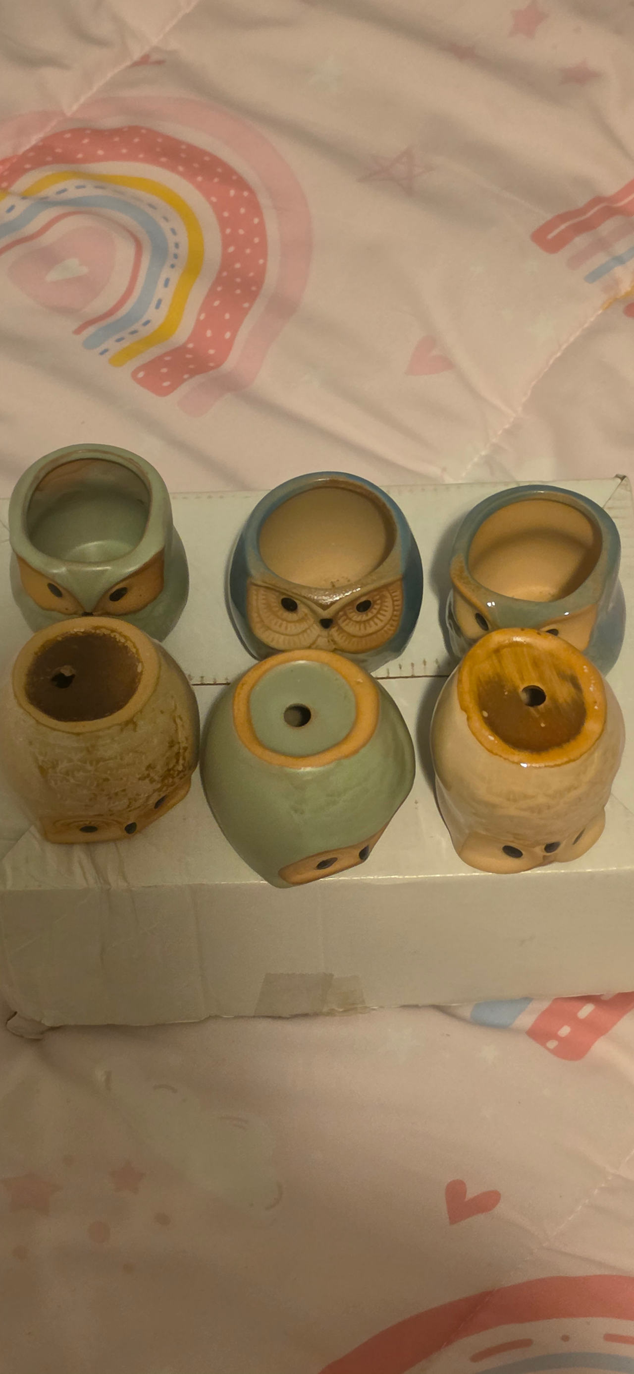 Mini Ceramic Owl Succulent Planters Set of 6