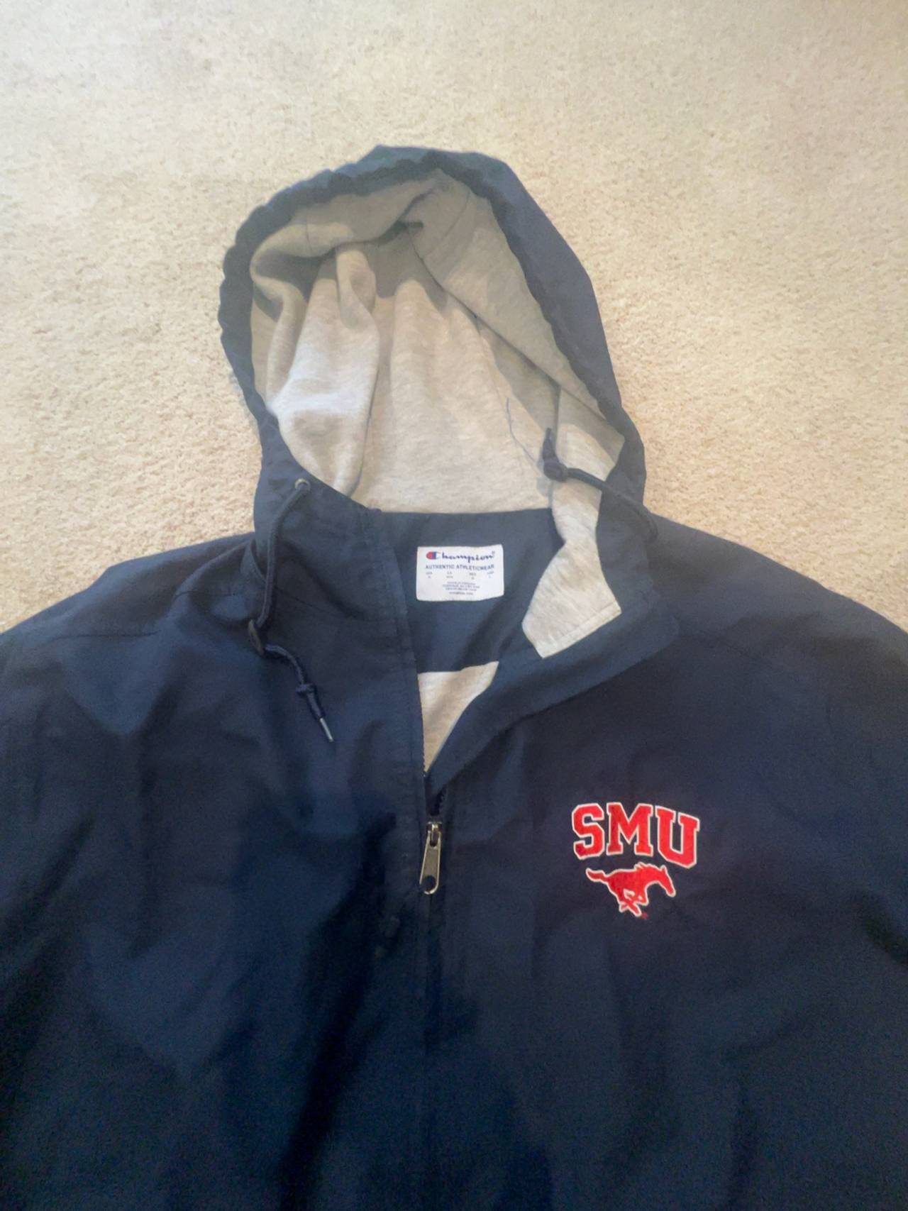 Champion SMU Mustangs Zip Up Lined Jacket Blue