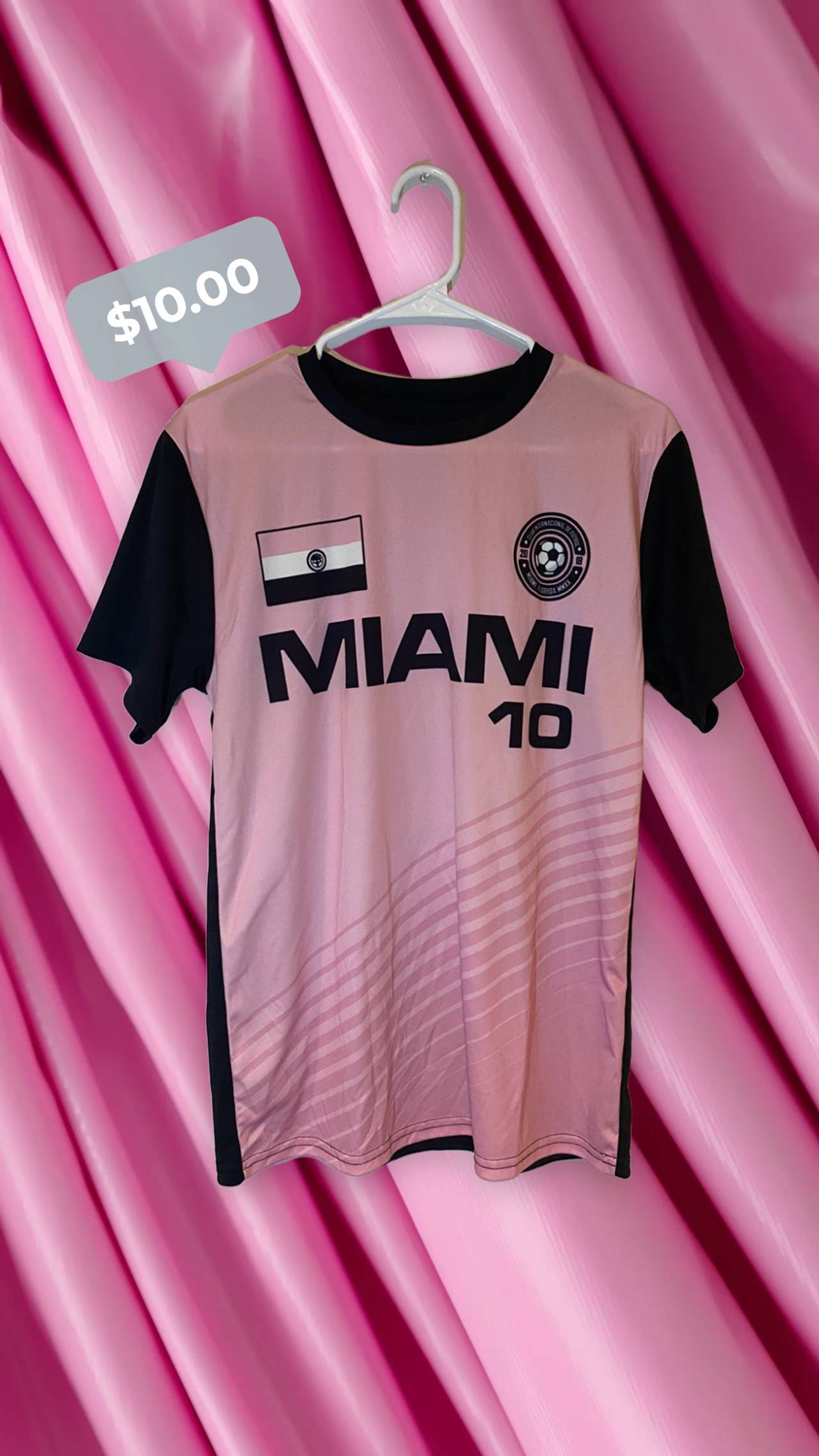 Inter Miami CF #10 Soccer Polo Jersey Pink/Black
