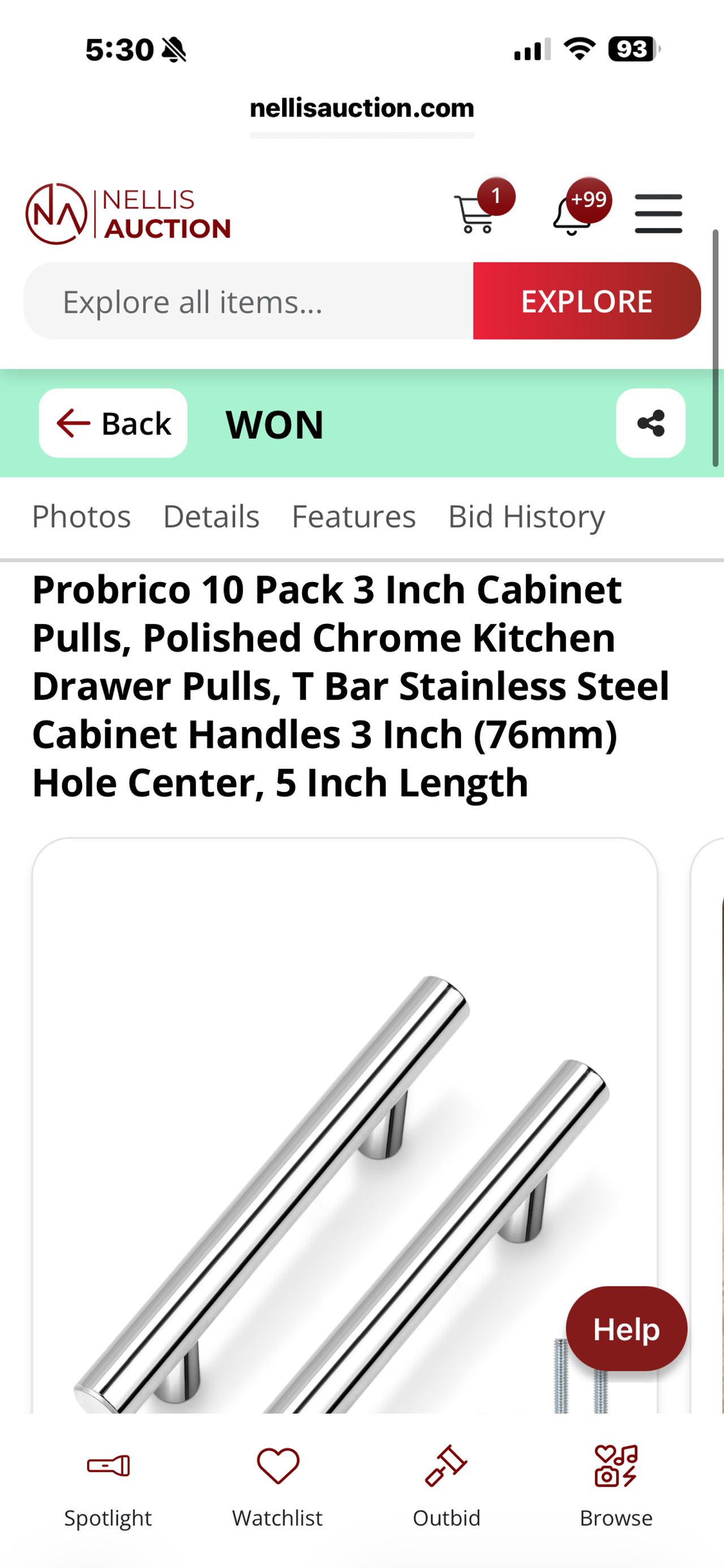 Probrico 10 Pack 3 Inch Cabinet Pulls