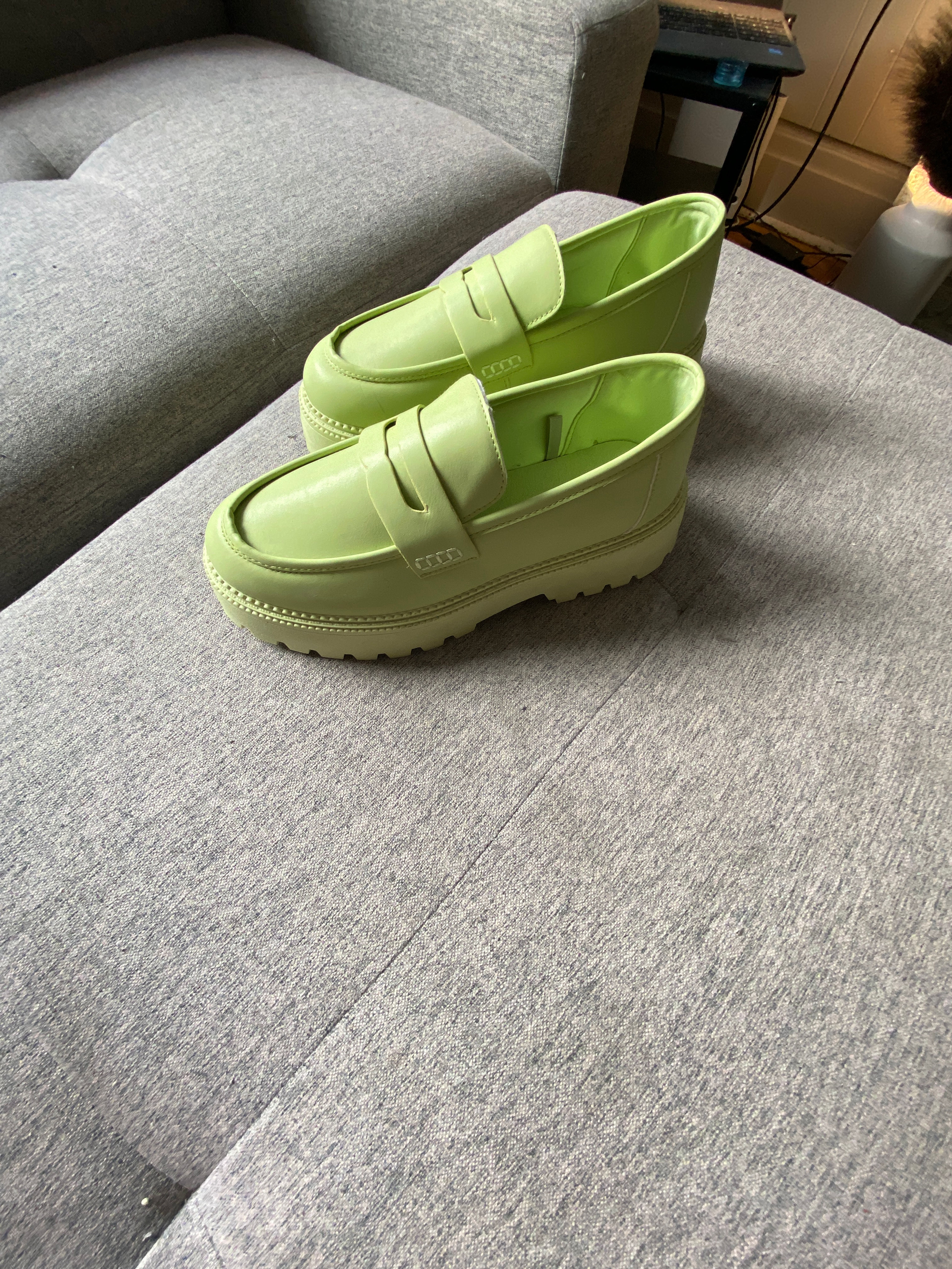 New W/ tags: Chartreuse Loafers size 8