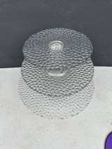 Vintage 3-Tier Textured Glass Cupcake Stand - Image 3
