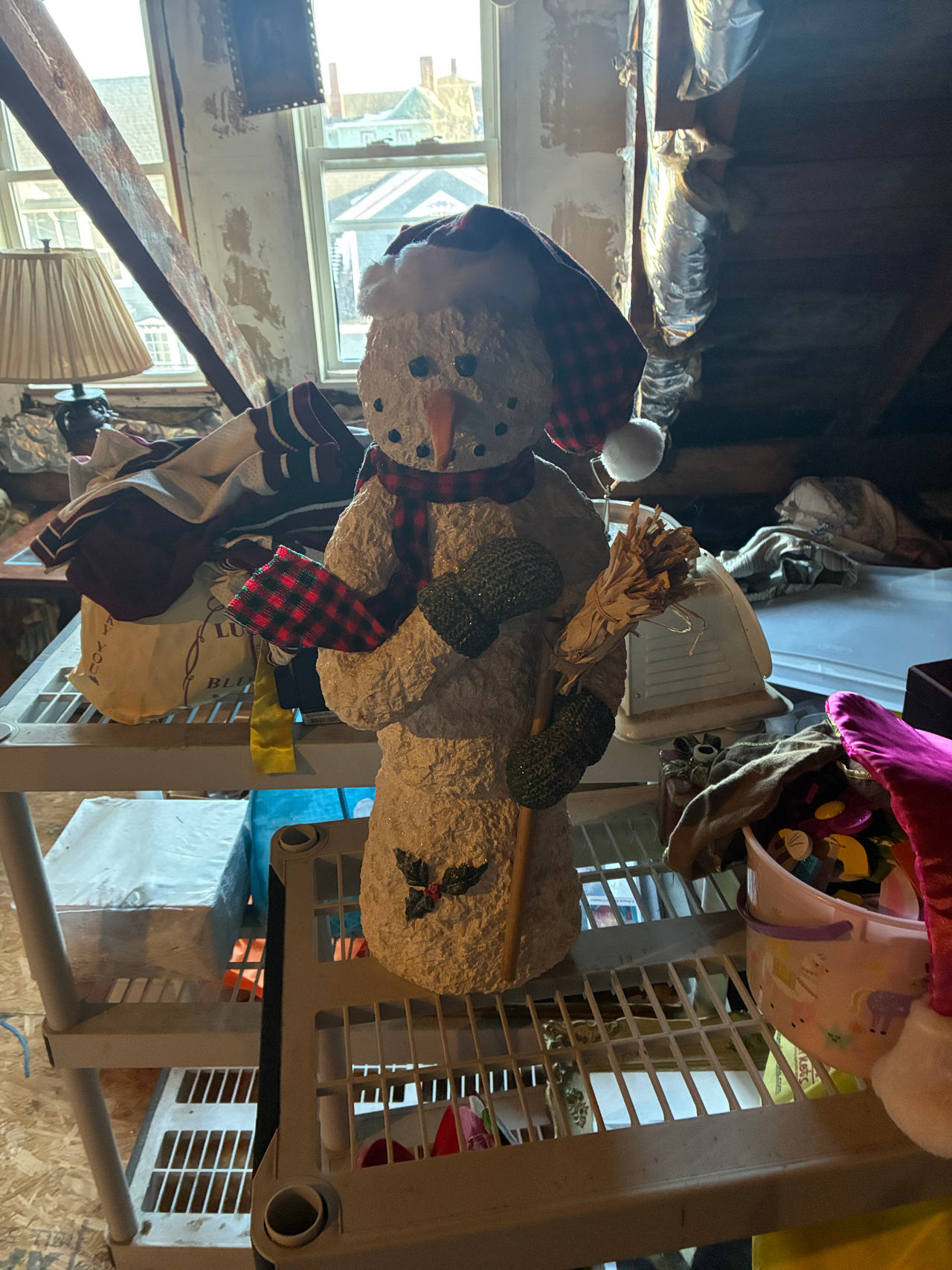 Rustic Textured Snowman Christmas Decoration