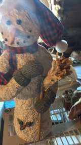 Rustic Textured Snowman Christmas Decoration - Image 4