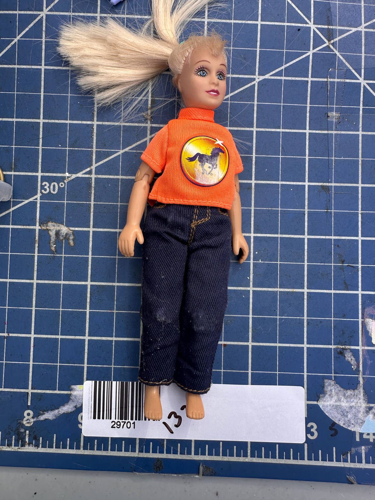 Empire Grand Champion doll figure blonde orange horse shirt  132-01