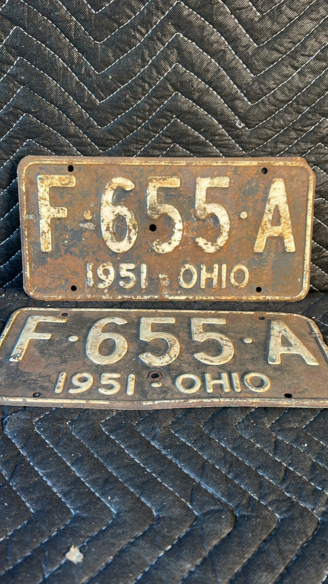 1951 Ohio License Plate Pair
