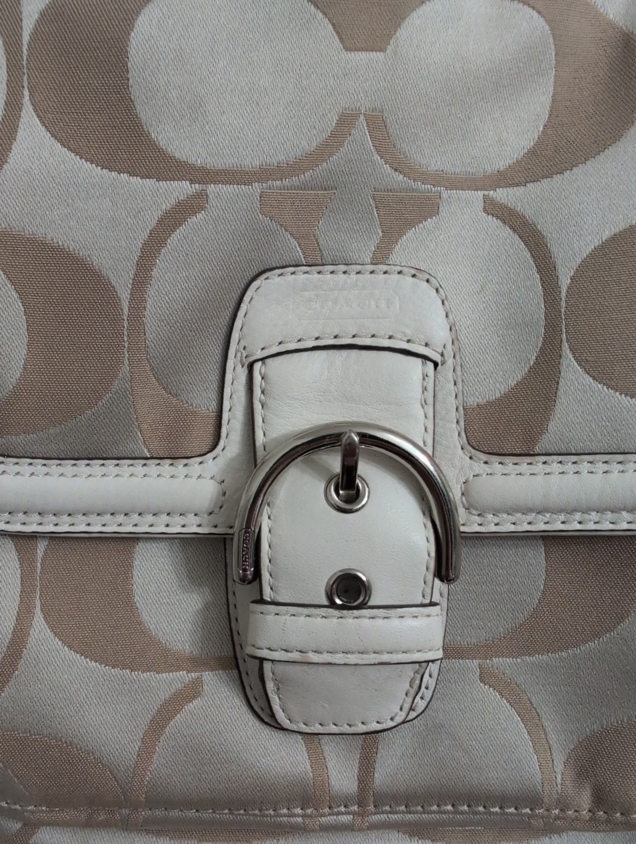 Coach Signature Soho Buckle Flap Shoulder Bag Used