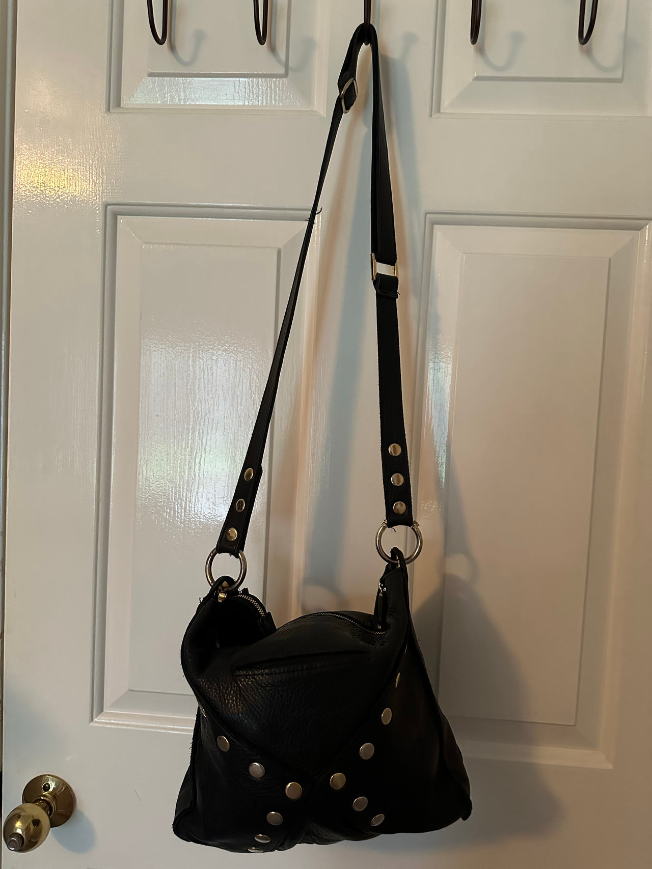 Hammitt VIP Large Black Leather Crossbody Bag