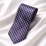Tommy Hilfiger Purple Plaid 100% Silk Tie - Image 1