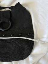 Black Crochet Shoulder Bag - Image 5