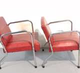 Jeffco Inc Mid-Century Modern Orange Vinyl Chair - Image 6