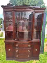 Vintage Mahogany Serpentine Front China Cabinet Hutch - Image 1