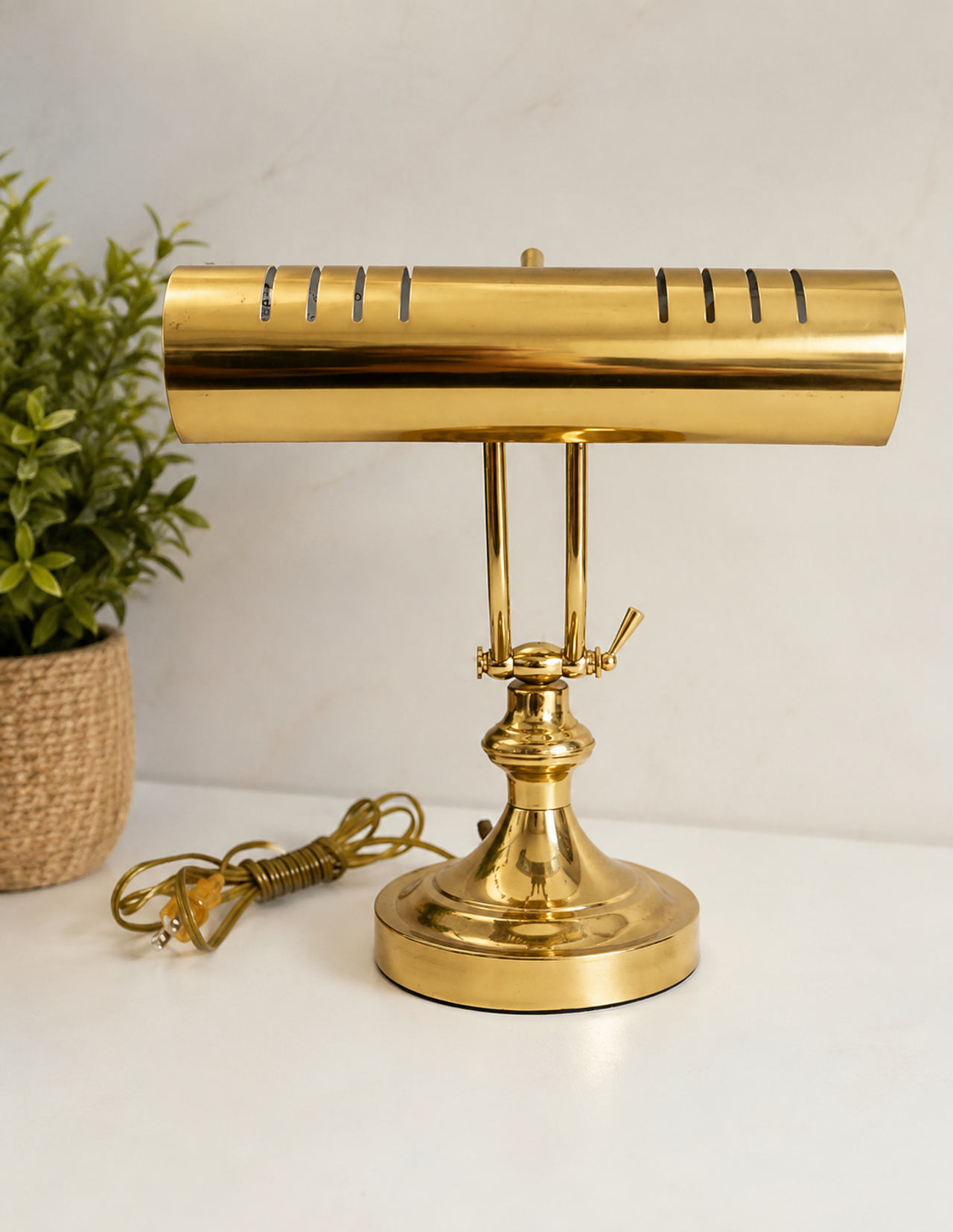 Vintage Brass Piano Desk Lamp