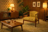 Mid-Century Modern Curved Lounge Chair - Image 1