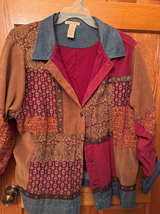 Bashaul Woman Patchwork Denim Trim Jacket - Image 2