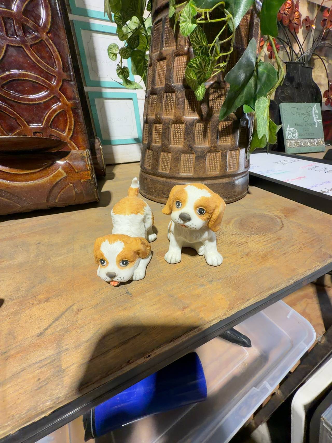 Homco Cocker Spaniel Puppy Figurine Tan/White