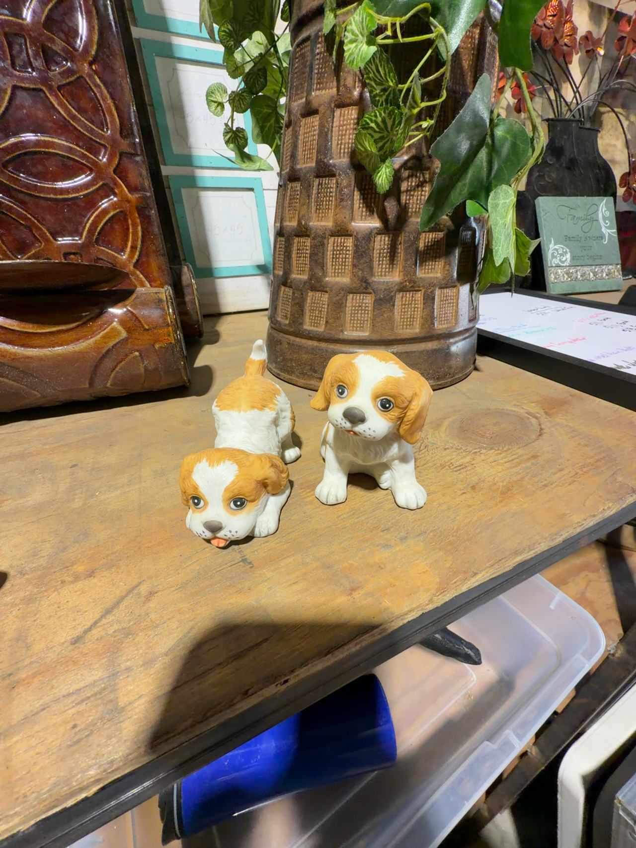 Homco Cocker Spaniel Puppy Figurine Tan/White