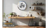 Silent Wall Clock Battery Operated,Modern Metal Wall Clock Decorative for Living - Image 2