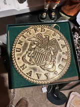 United States Navy Brass Wall Plaque Seal - Image 1