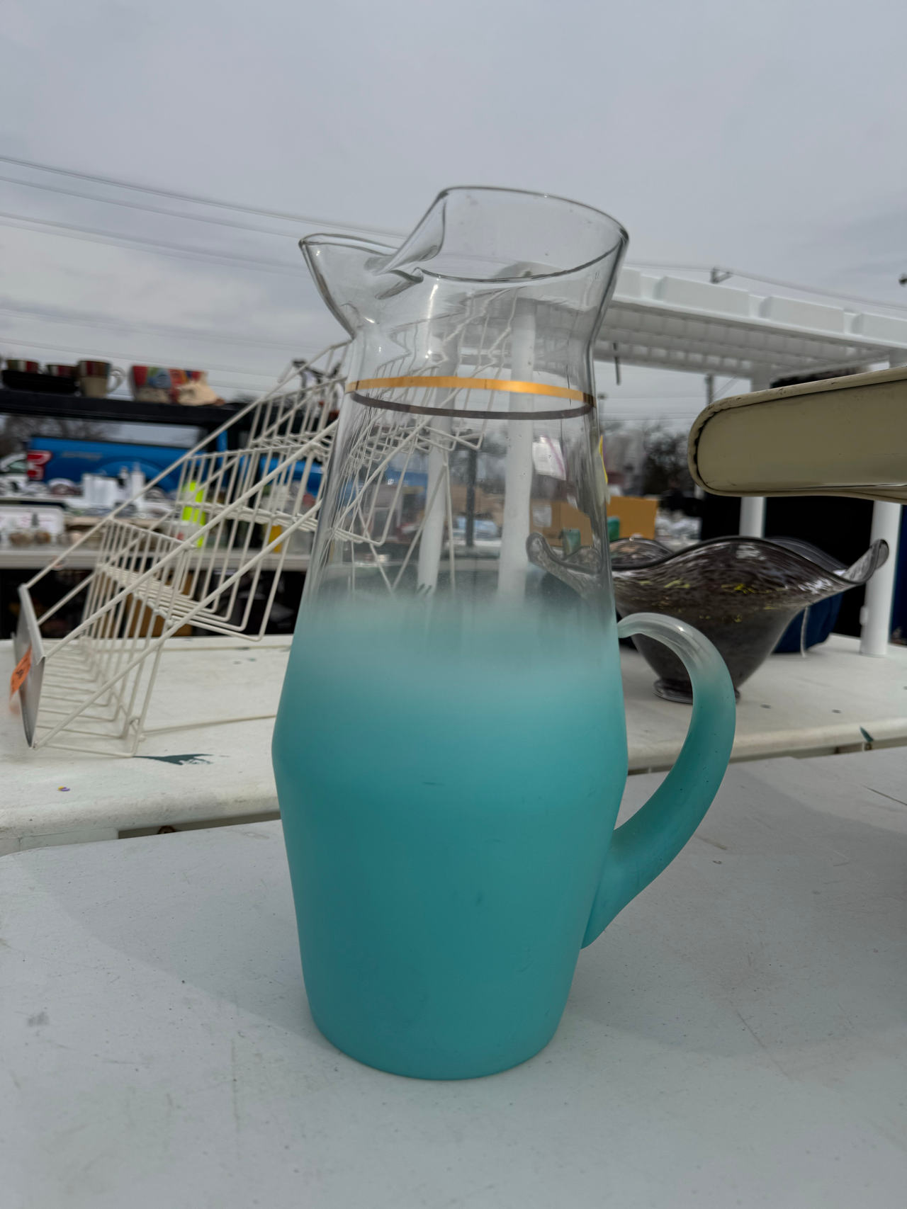 Mid-Century Modern Glass Pitcher
