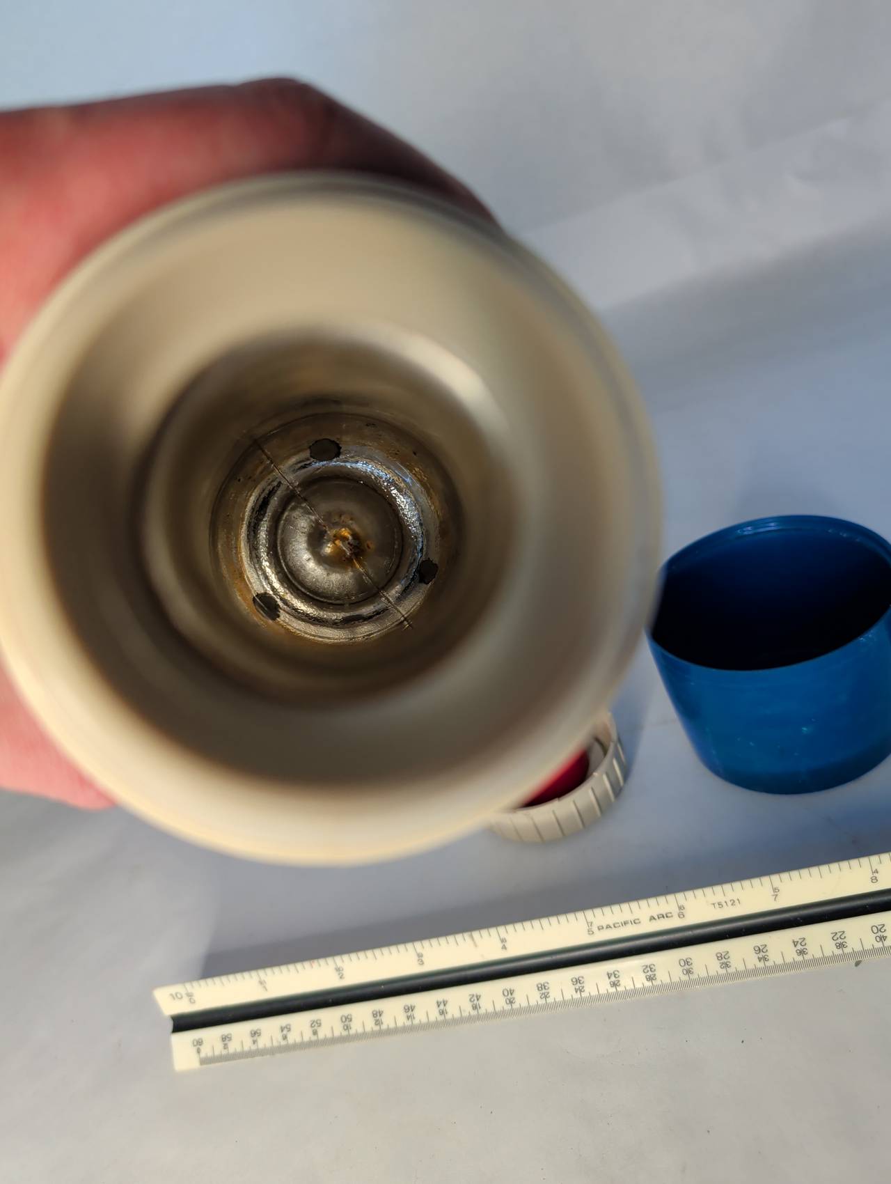 Vintage Thermos Blue Mosaic Vacuum Bottle