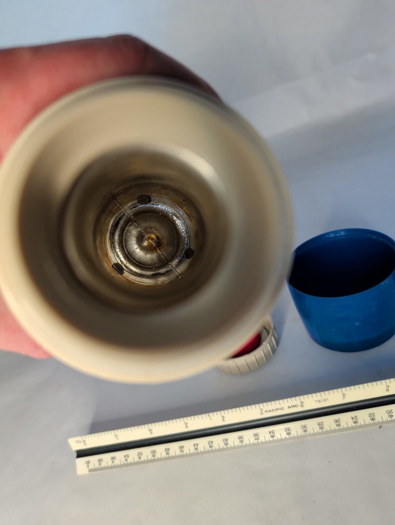 Vintage Thermos Blue Mosaic Vacuum Bottle