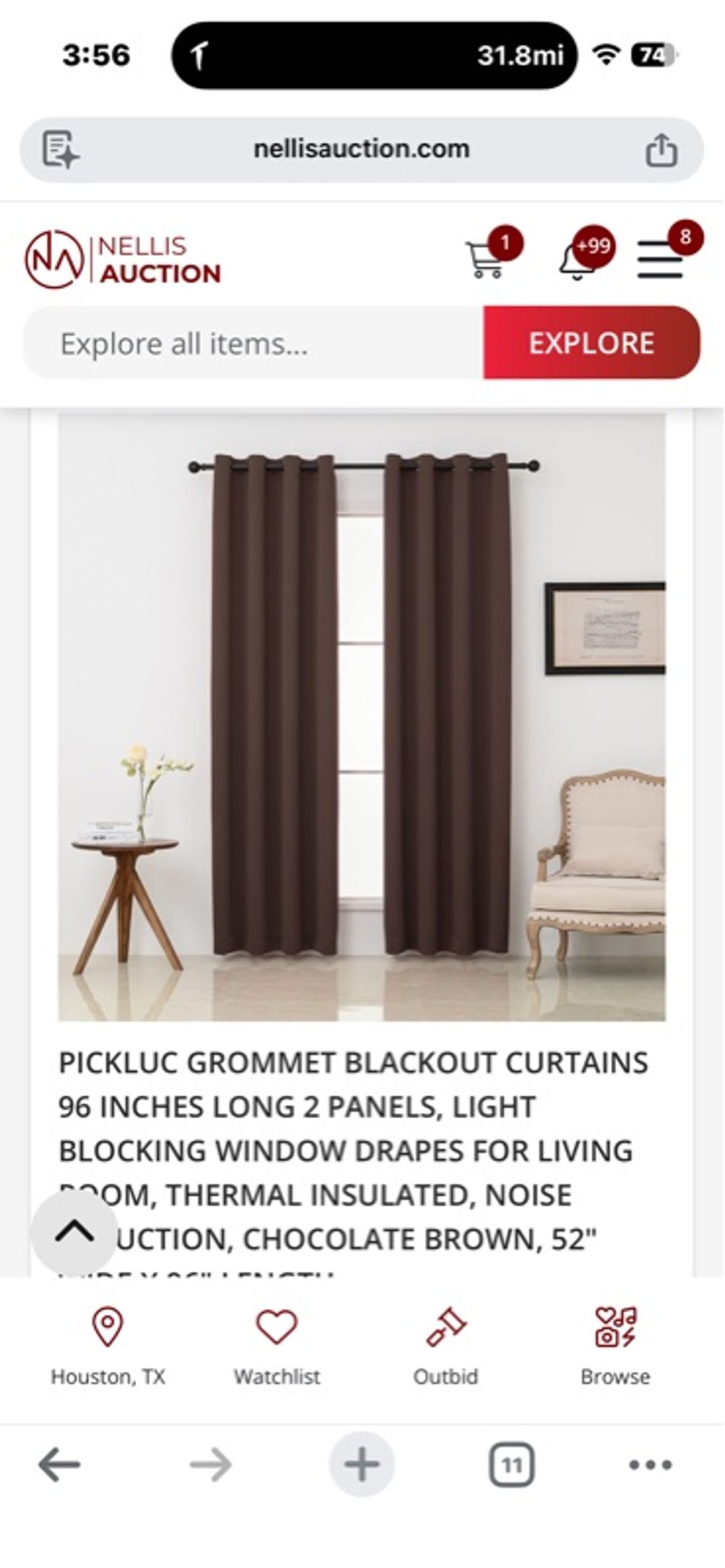 Exclusive Home Chocolate Brown Blackout Curtain Panel 52" x 84"
