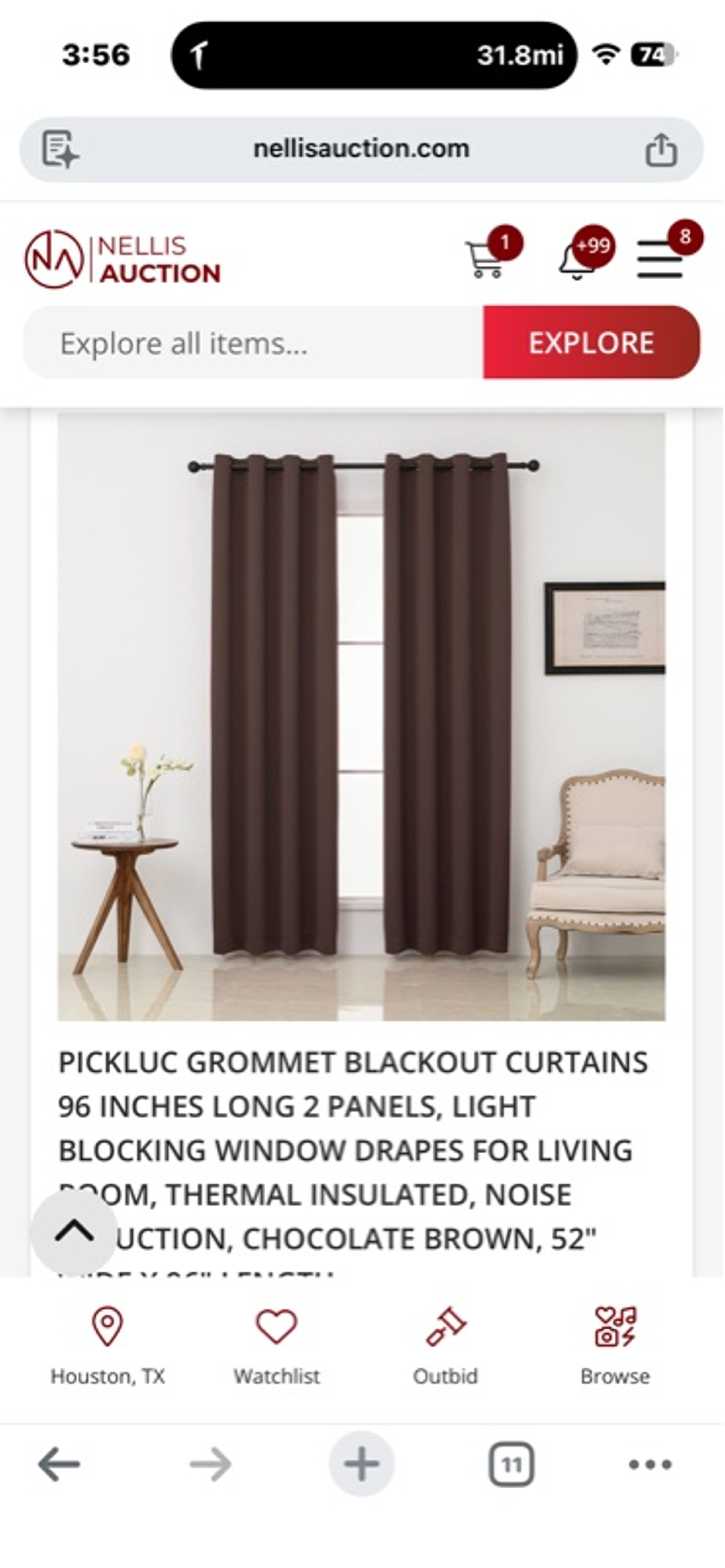 Exclusive Home Chocolate Brown Blackout Curtain Panel 52" x 84"