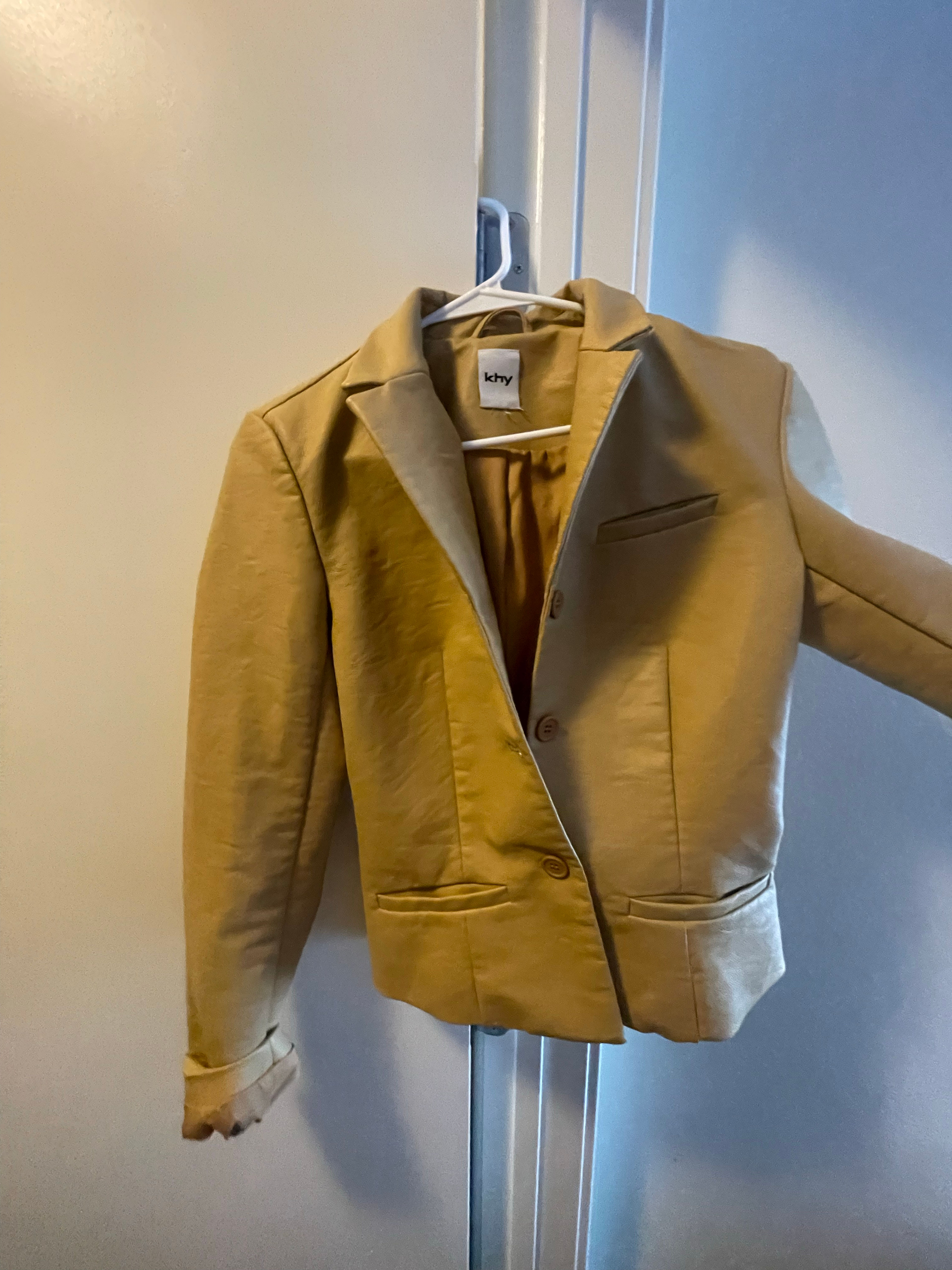 Khy Faux Leather Cropped Blazer