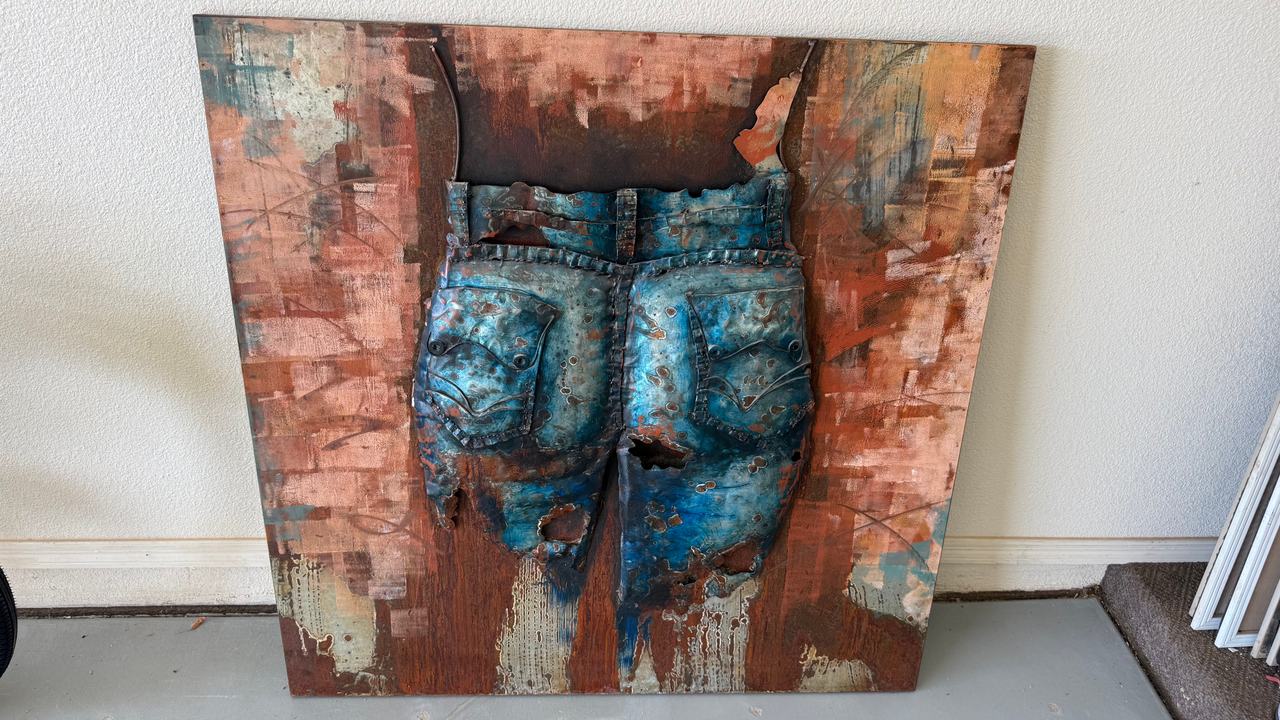 Mixed Media Metal Jeans Wall Art