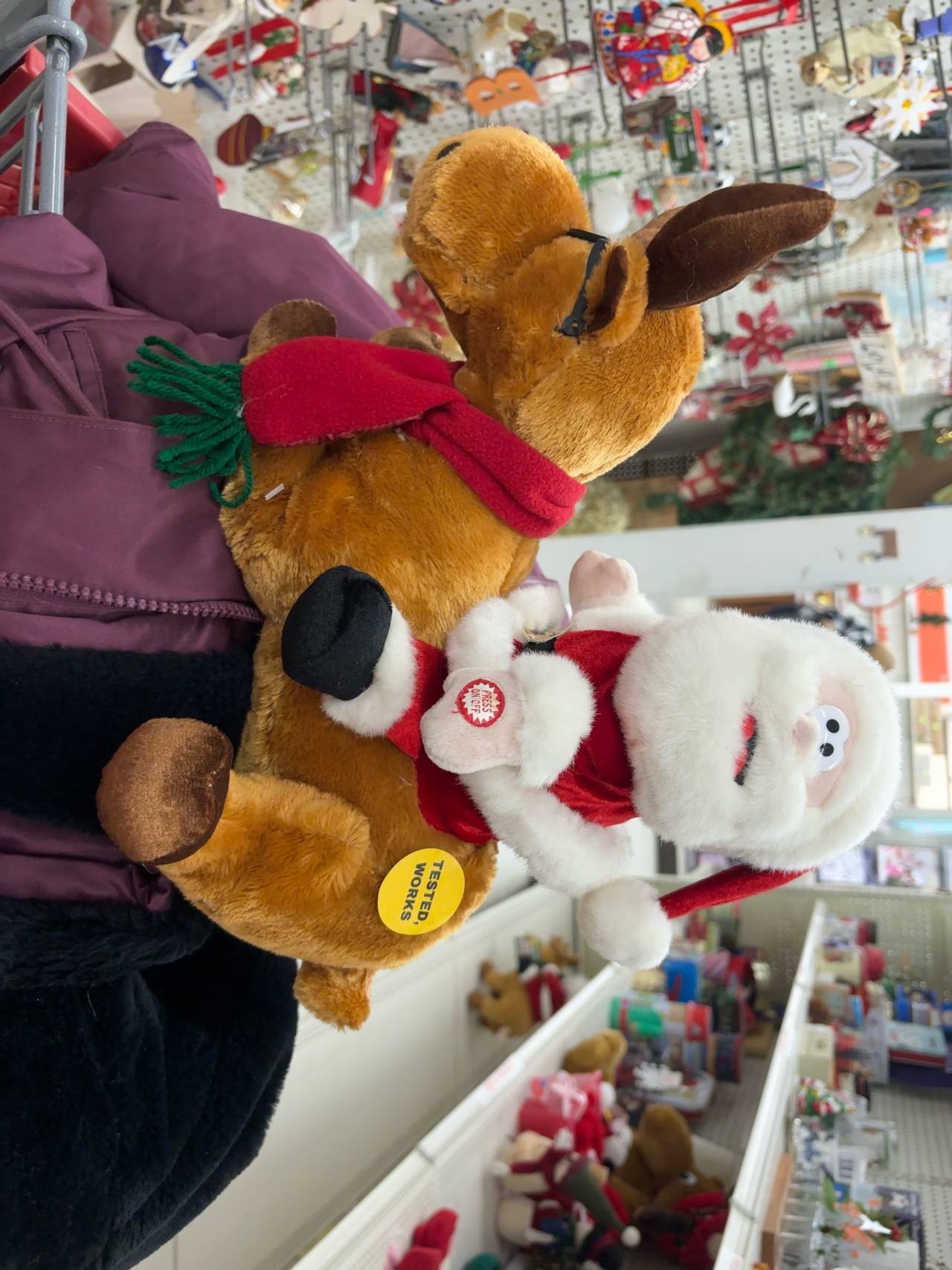 Dan Dee Animated Plush Santa on Reindeer