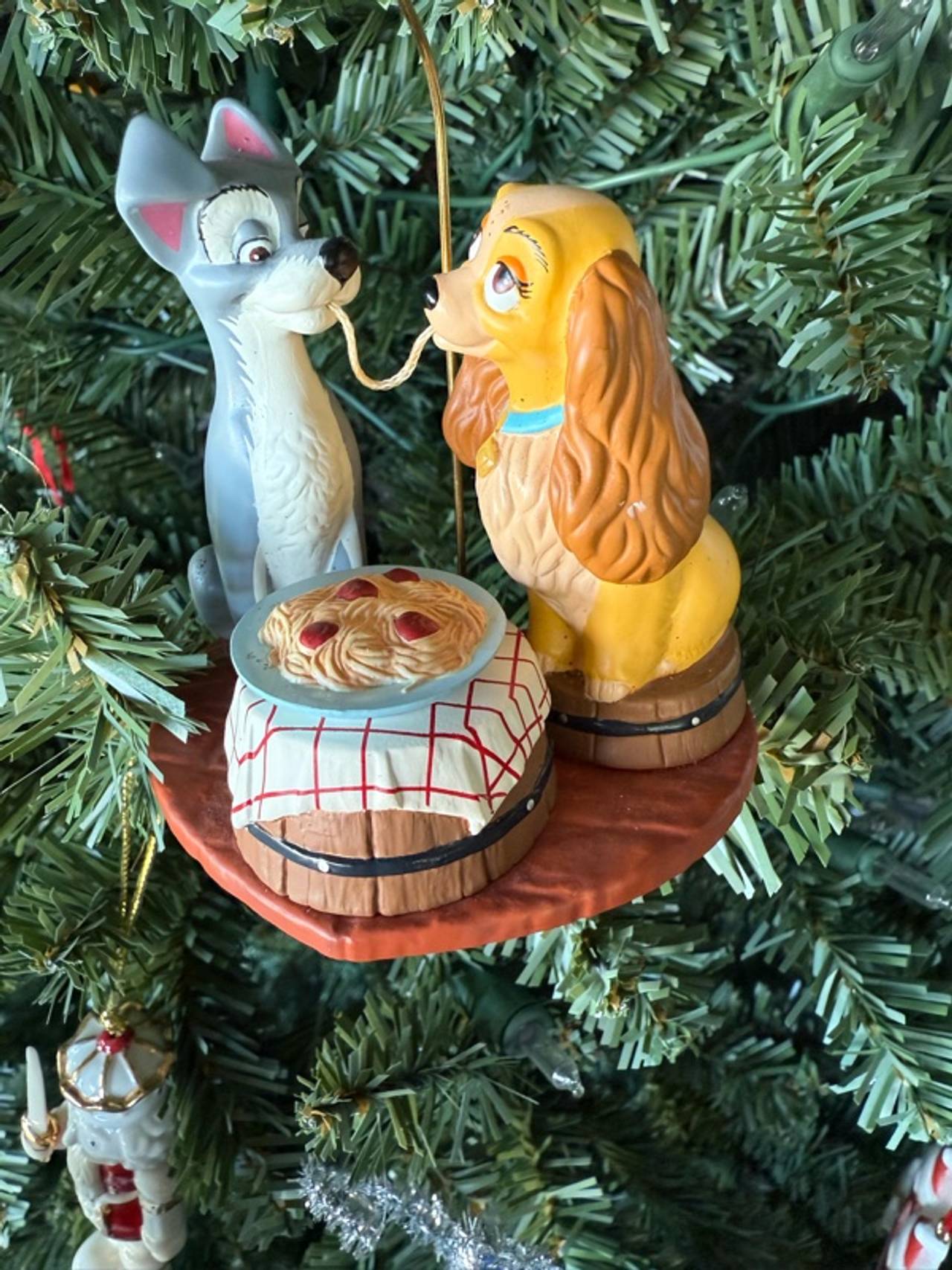 Disney Lady and the Tramp Spaghetti Supper Christmas Ornament