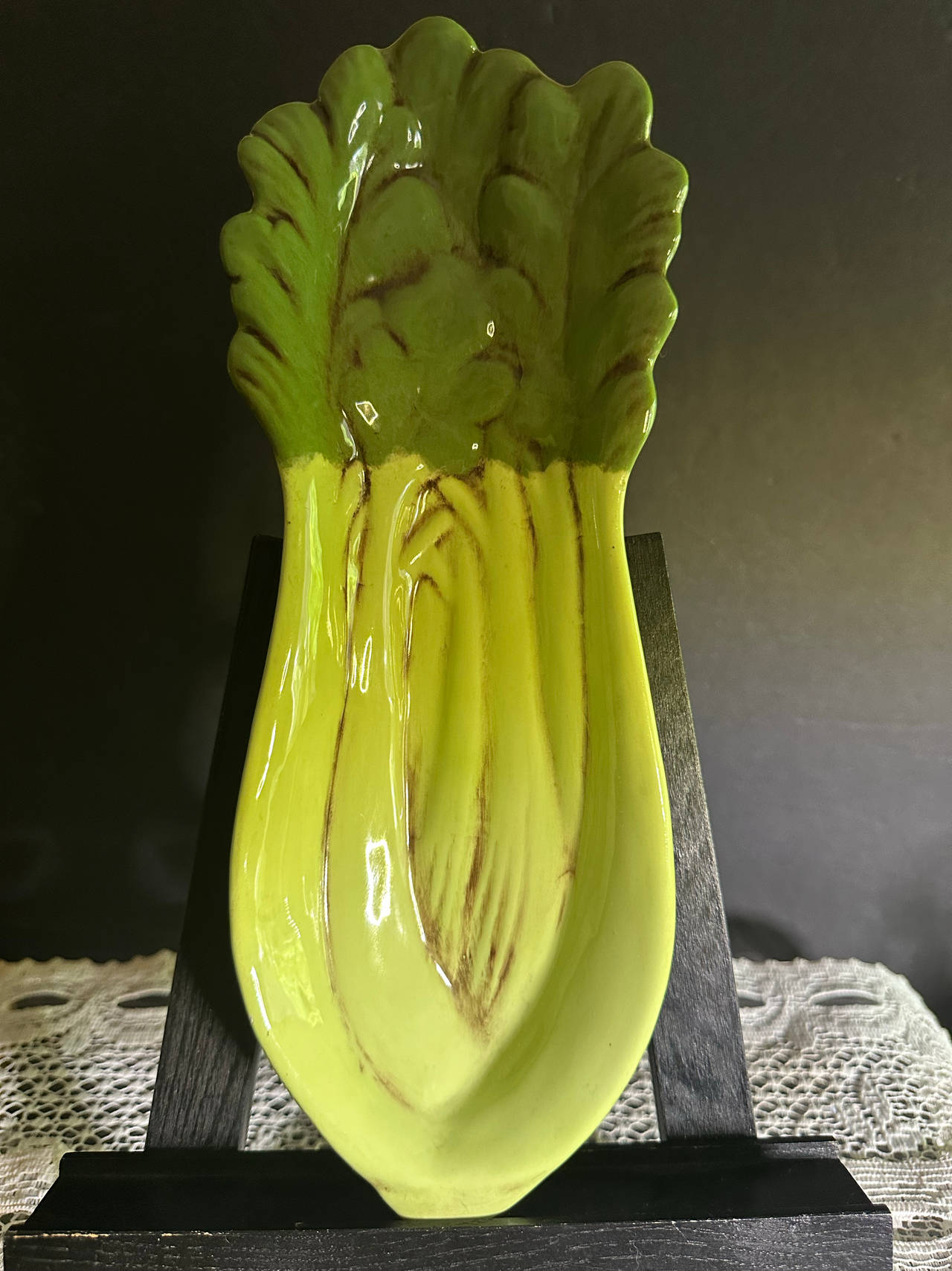 Vintage Ceramic Celery Spoon Rest from 1976