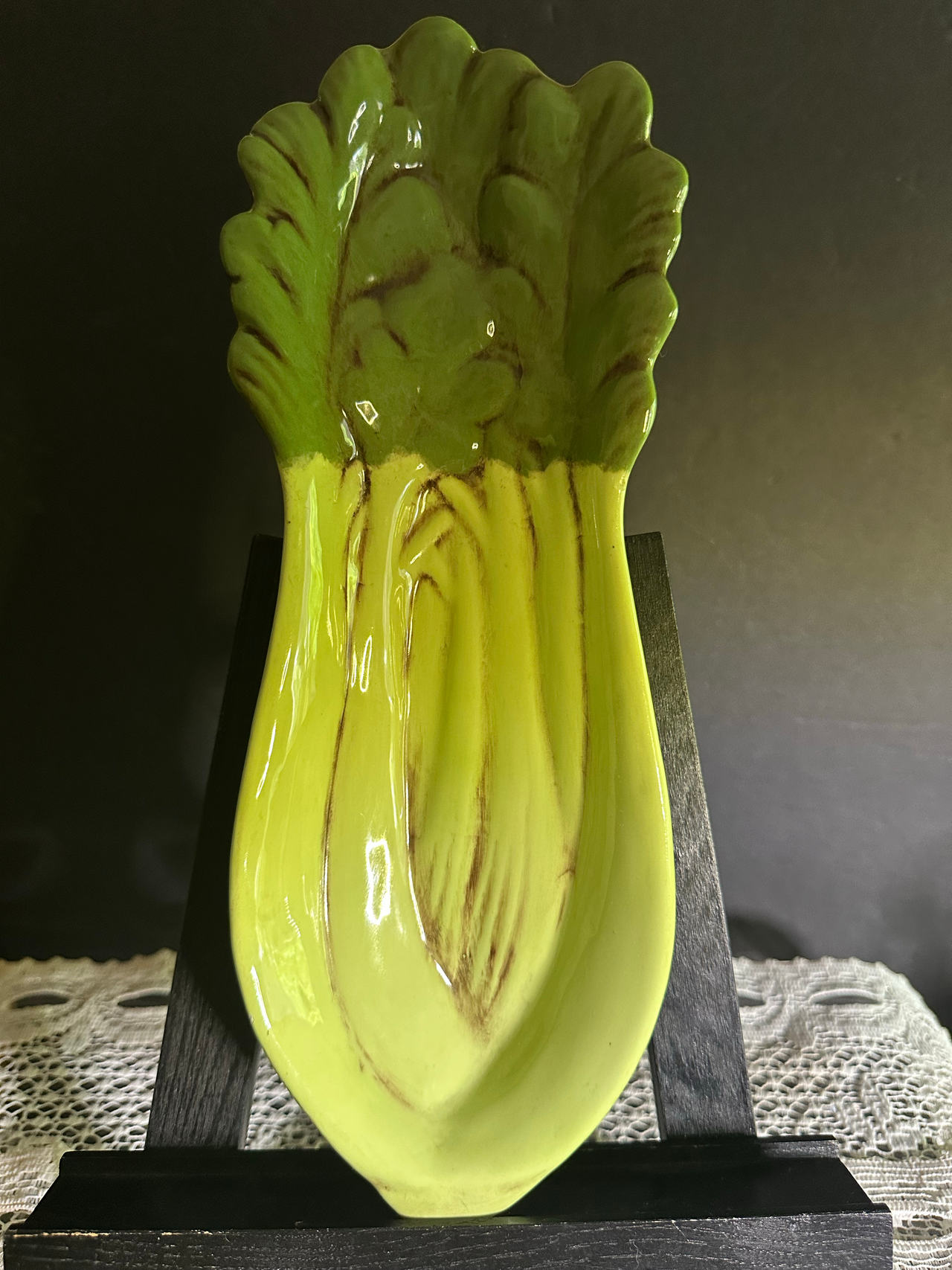 Vintage Ceramic Celery Spoon Rest from 1976