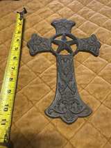 Western Frontier Cast Iron Wall Cross with Star Center - Image 2