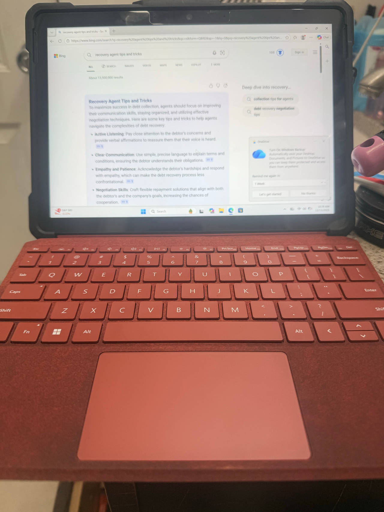 Microsoft Surface Pro 3  Signature Type Cover - Poppy Red