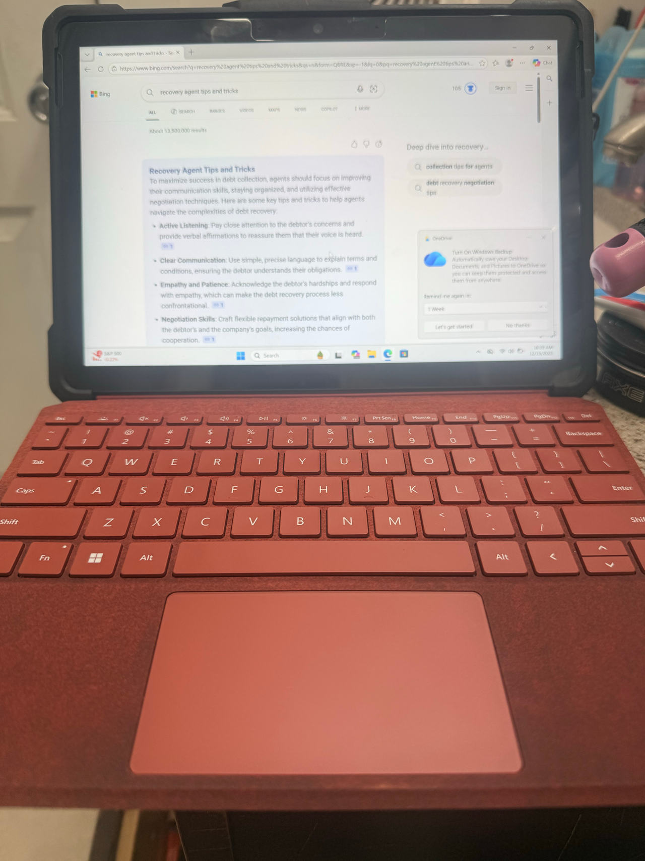 Microsoft Surface Pro 3  Signature Type Cover - Poppy Red