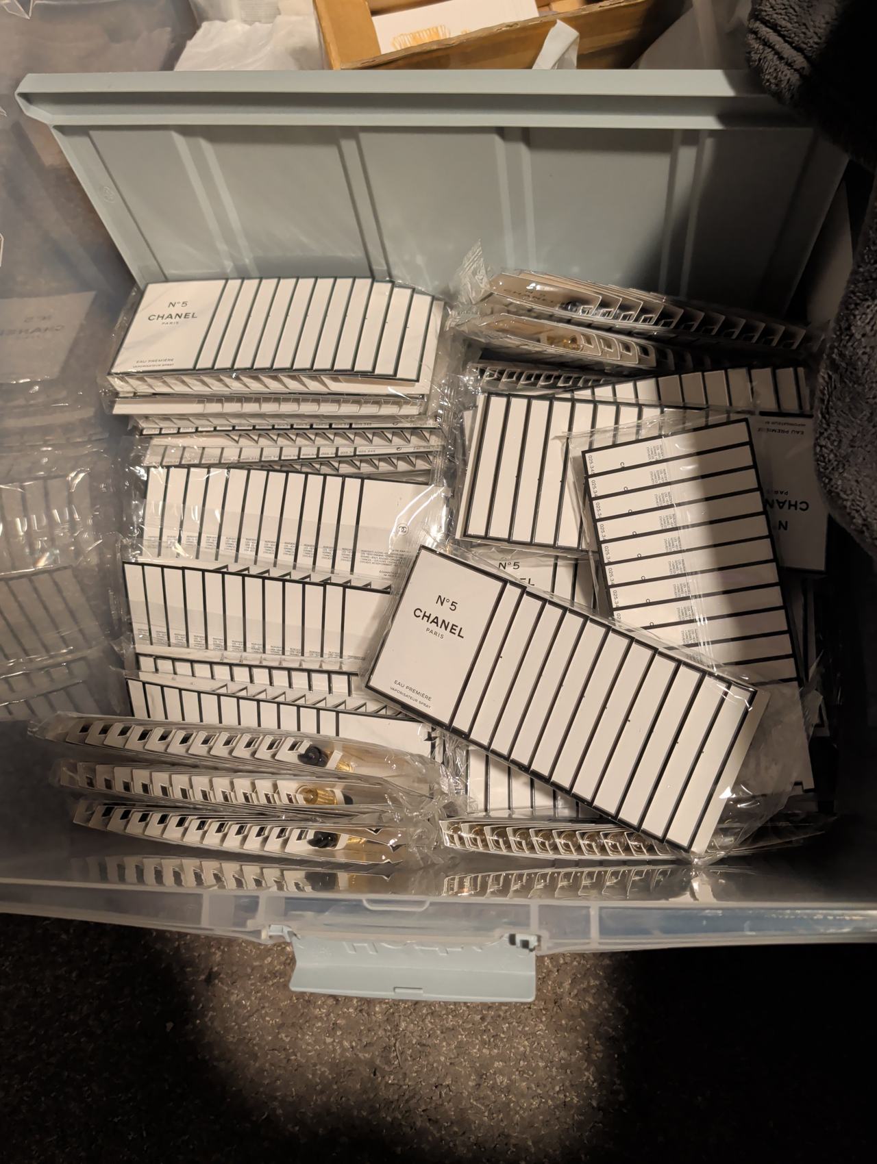 Huge lot  of 23 of these 12 packs of Chanel No. 5 Eau Premiere 2ml bottles