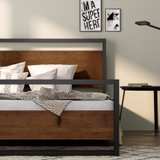 Zinus Suzanne Bamboo and Metal Platform Bed Frame with Footboard - Image 3