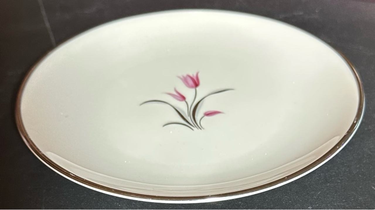 2 Franciscan Carmel Vintage Bread & Butter Plate Pink Gray