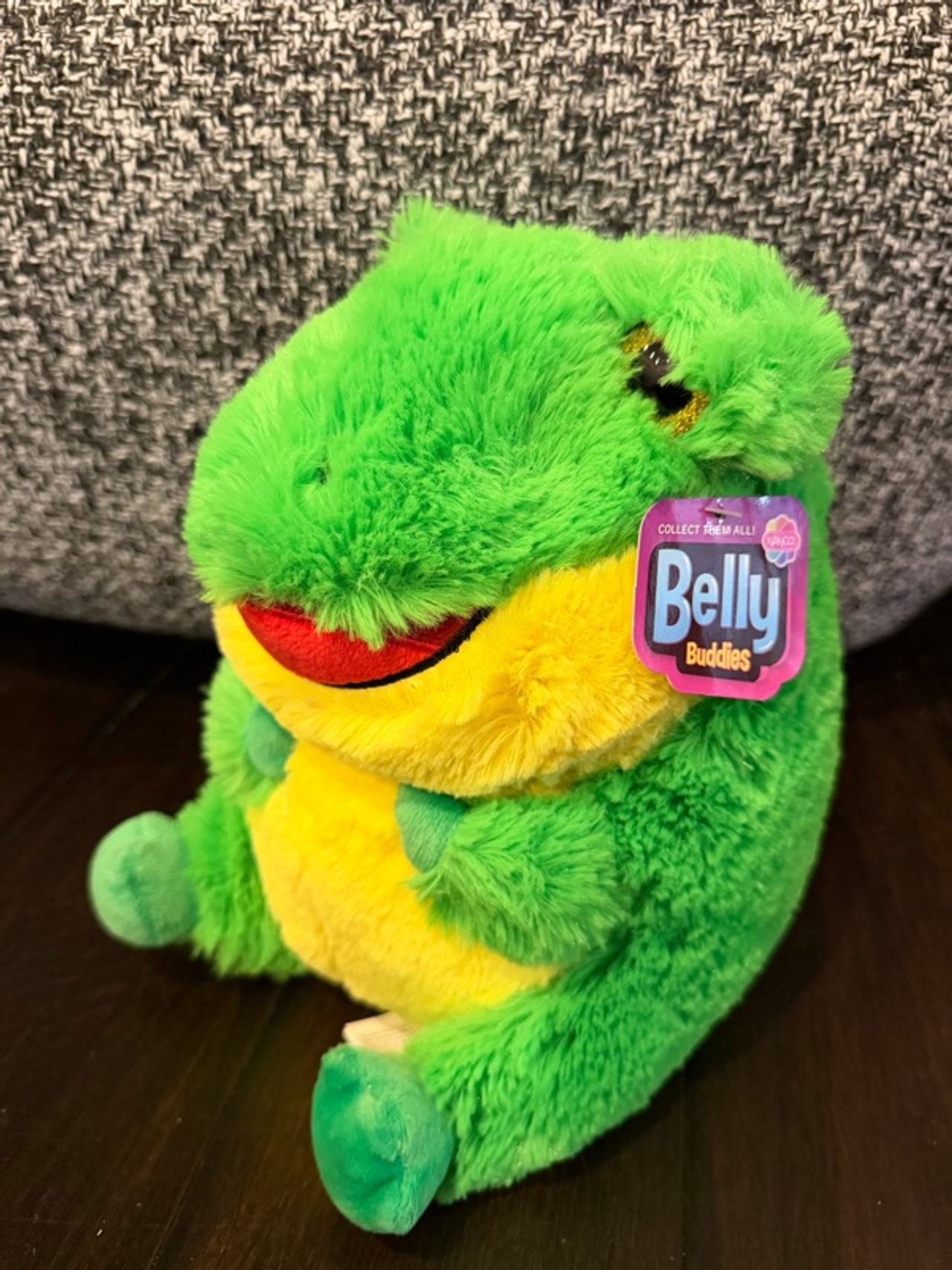 Nanco Belly Buddy Frog Plush Green Yellow 7-inch