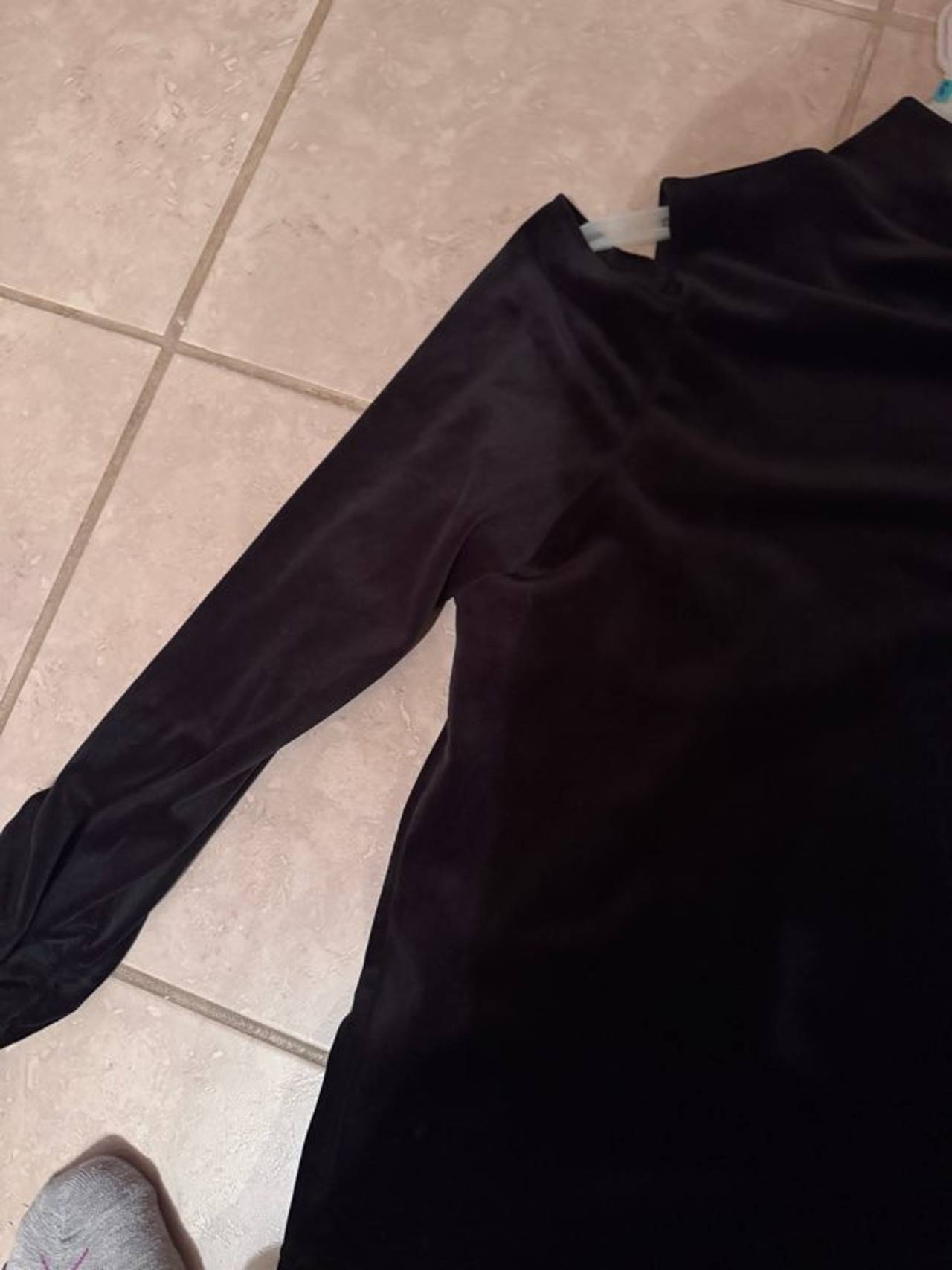 Black Long Sleeve Mock Neck Top