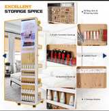 LUXFURNI Stella 8 Jewelry Cabinet Mirror with 360 Rotating Base - Image 2