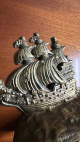 Spanish ship Bronze Cast Iron Galleon Ship Bookends - Image 6