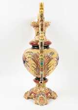 Ornate late 19th-century Austrian Eichwald Majolica vase. - Image 6