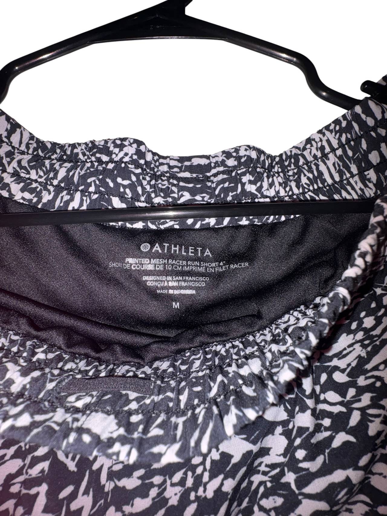 Athleta Printed Mesh Racer Run Short 4"