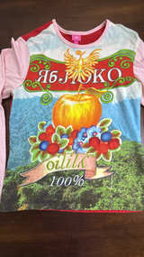 Oilily Vintage Apple Graphic Long Sleeve T-Shirt Y2K Large - Image 1
