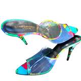 Saint Laurent Lolita Flower Print Sandal Heel New - Image 4