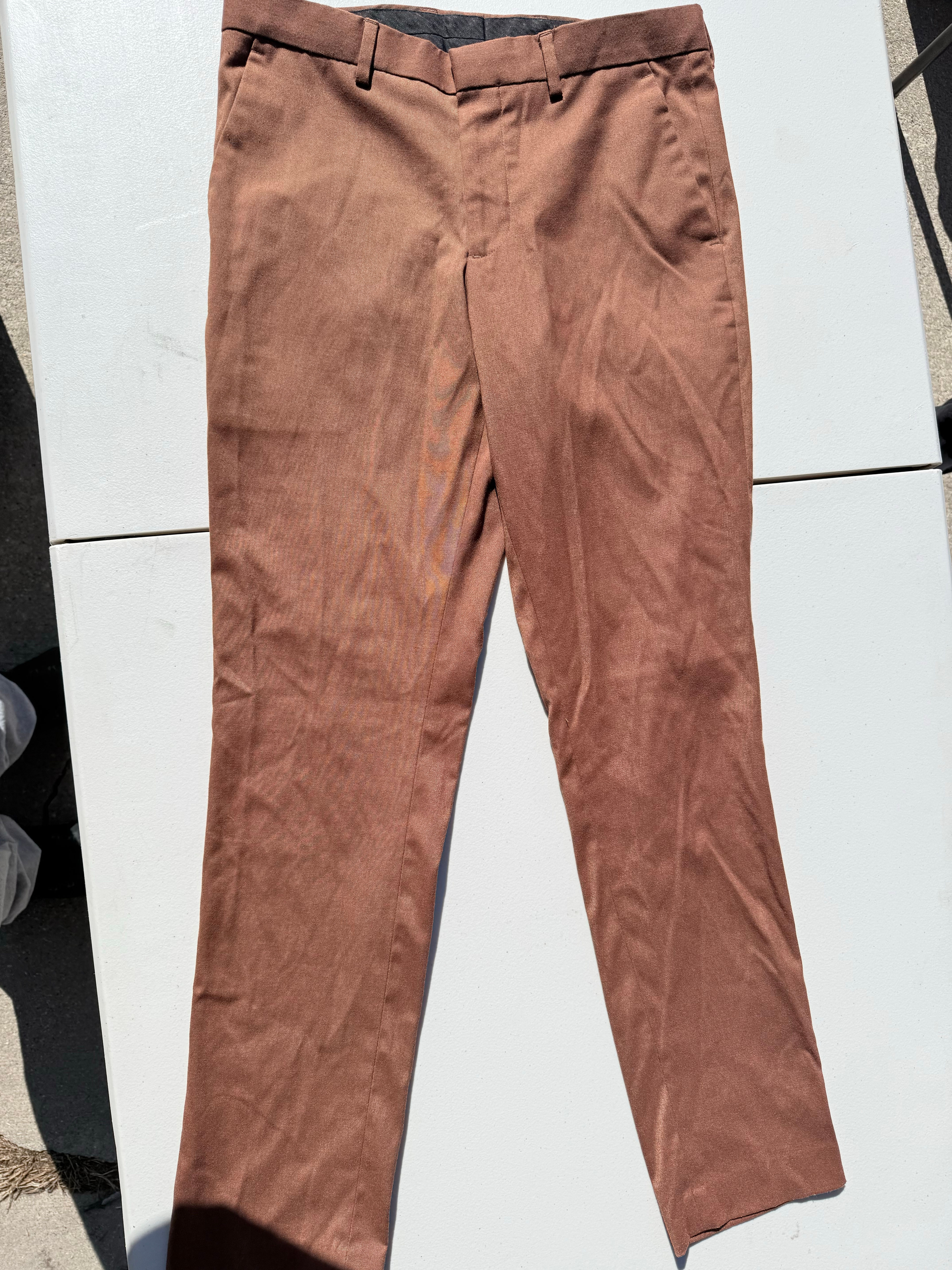 Brown Slim Fit Dress Pants