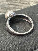 Sterling Silver Pearl Ring with Braided Band - Image 2
